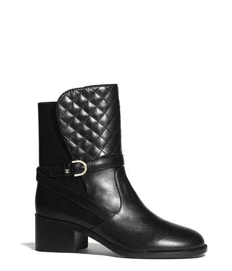 chanel all black|Chanel black ankle boots.